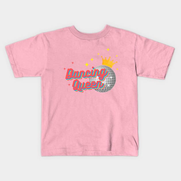 Dancing Queen with Crown Kids T-Shirt by KimLeex